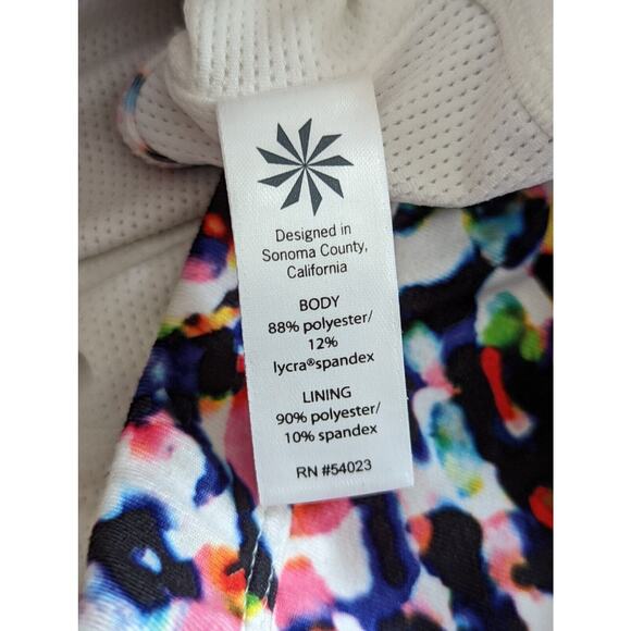 Athleta Size Small Sports Bra Splattered Print Removable Padding - Picture 4 of 8